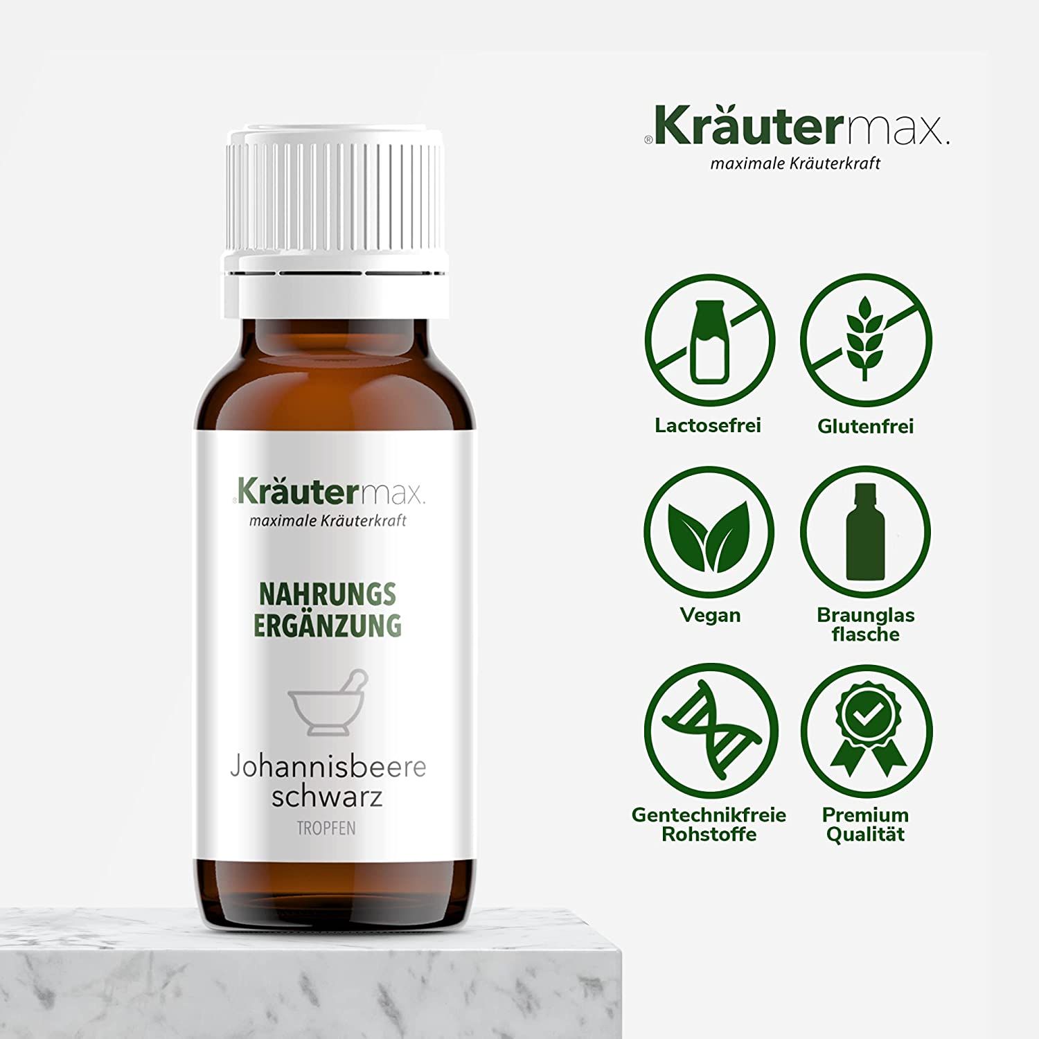 Kräutermax Johannisbeere schwarz Tropfen mit Johannisbeerknospen-Extrakt