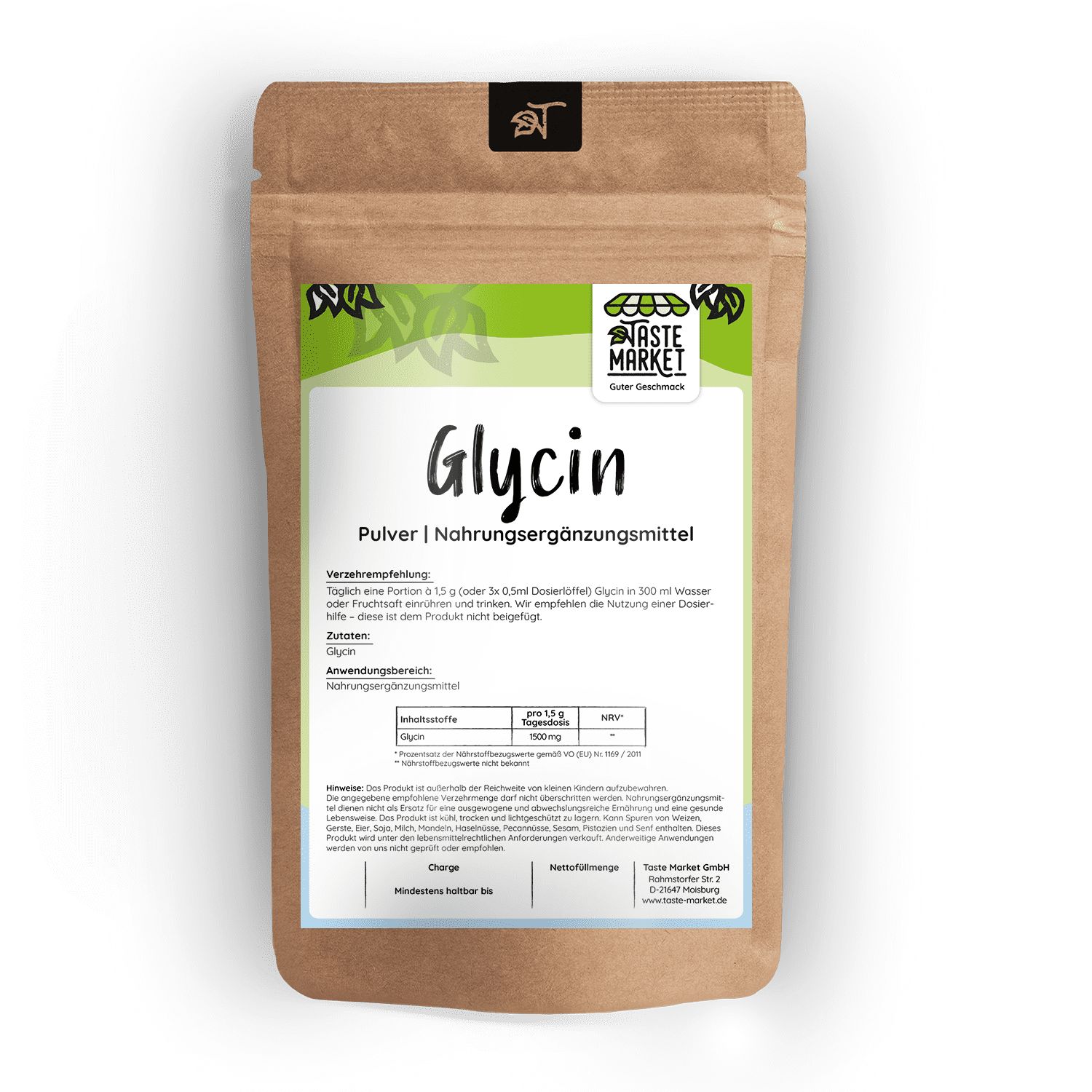 Taste Market Glycin Pulver 1 kg