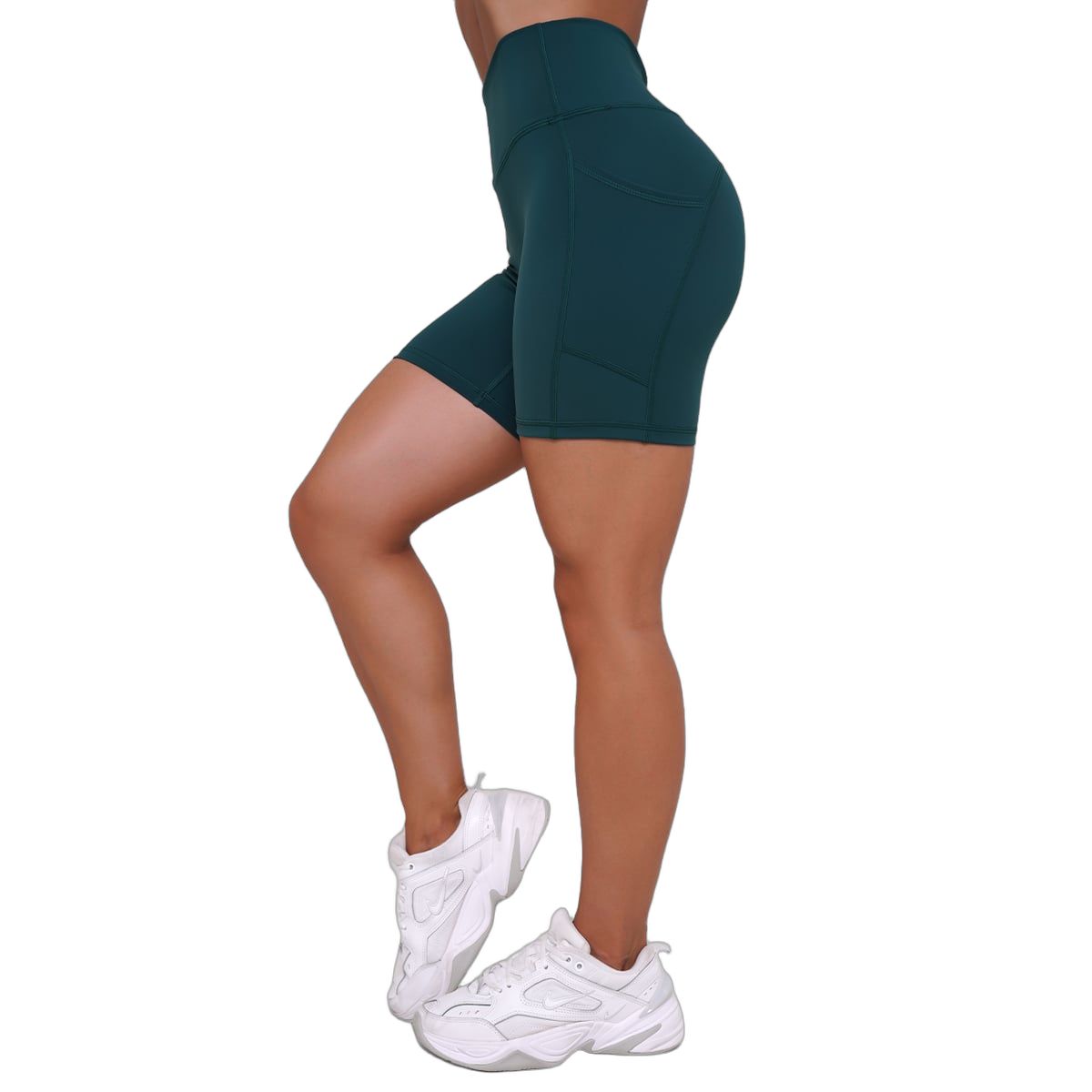 GymBeam Shorts Damen Ignite slim mit Gummizug und Taschen in Dunkelgrün
