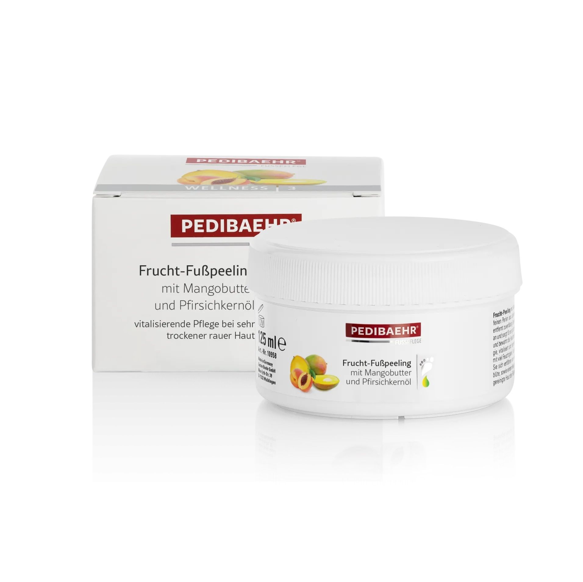 Pedibaehr Frucht-Fußpeeling mit Mangobutter und Pfirsichkernöl 125 ml Peeling
