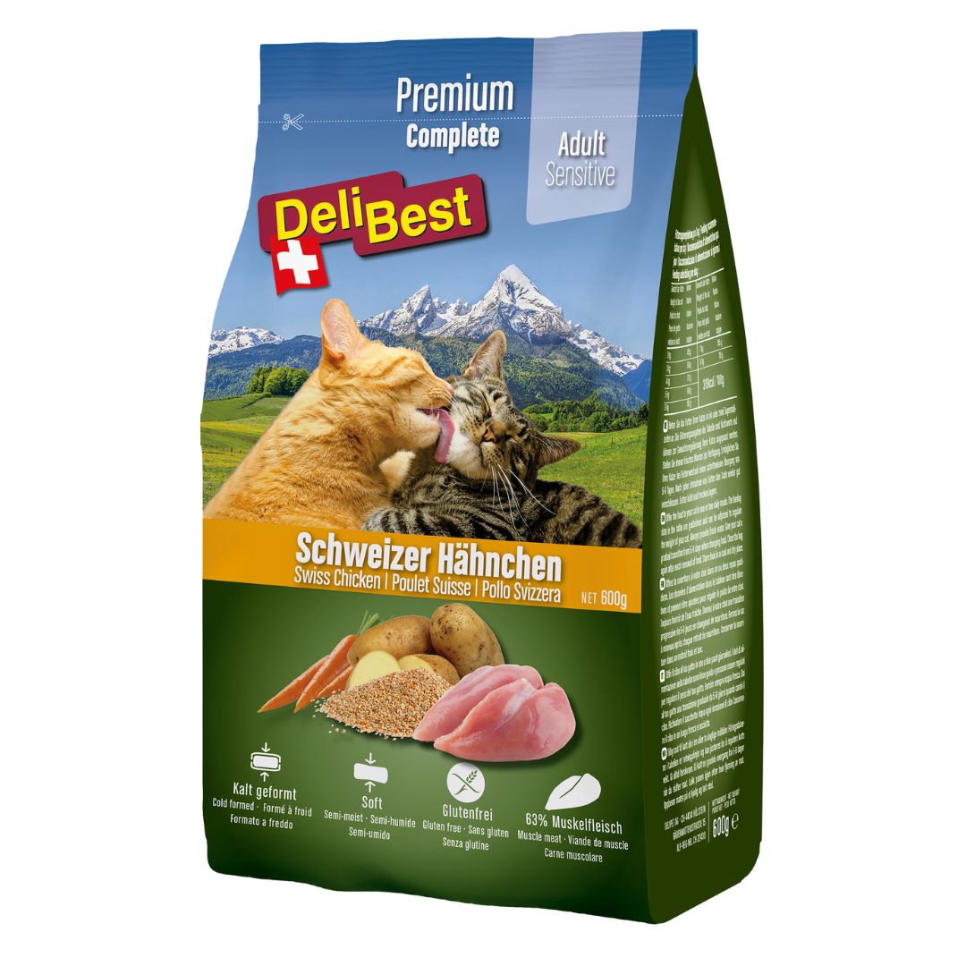 DeliBest Adult Sensitive Complete Schweizer Hähnchen 600 g Futter