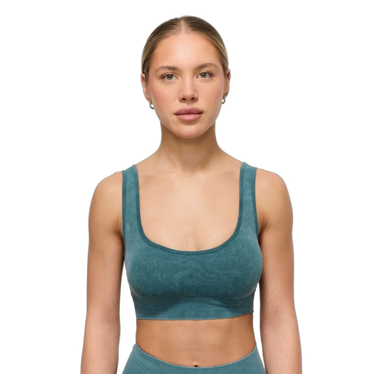GymBeam Sport-BH Damen nahtlos mit breiten Trägern und Modell Petrol 1 St