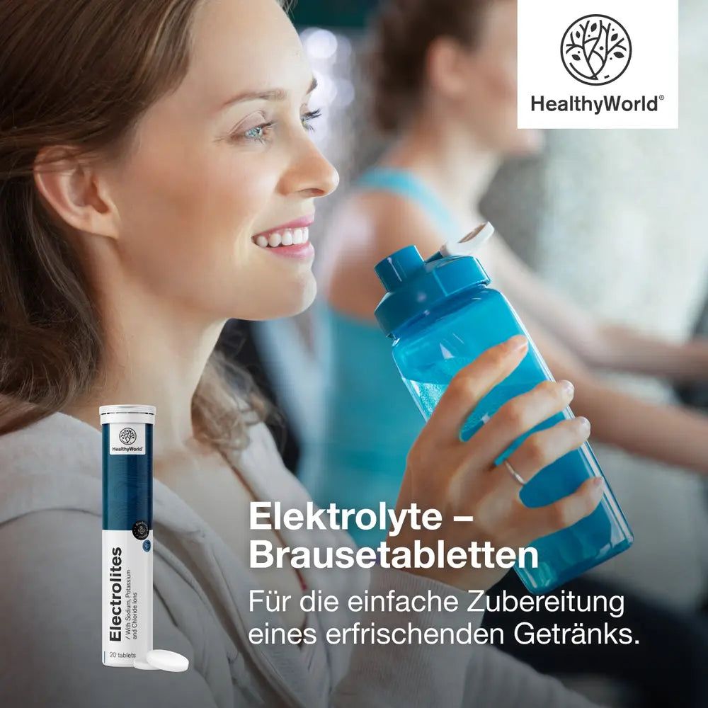 Röhrchen mit Elektrolyt-Brausetabletten, 20 Stück.