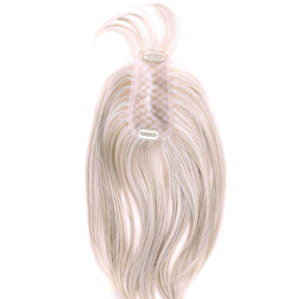 Haarteil in hellem Blond mit Clips. Oberteil-Haarteil mit Clips zum Befestigen.