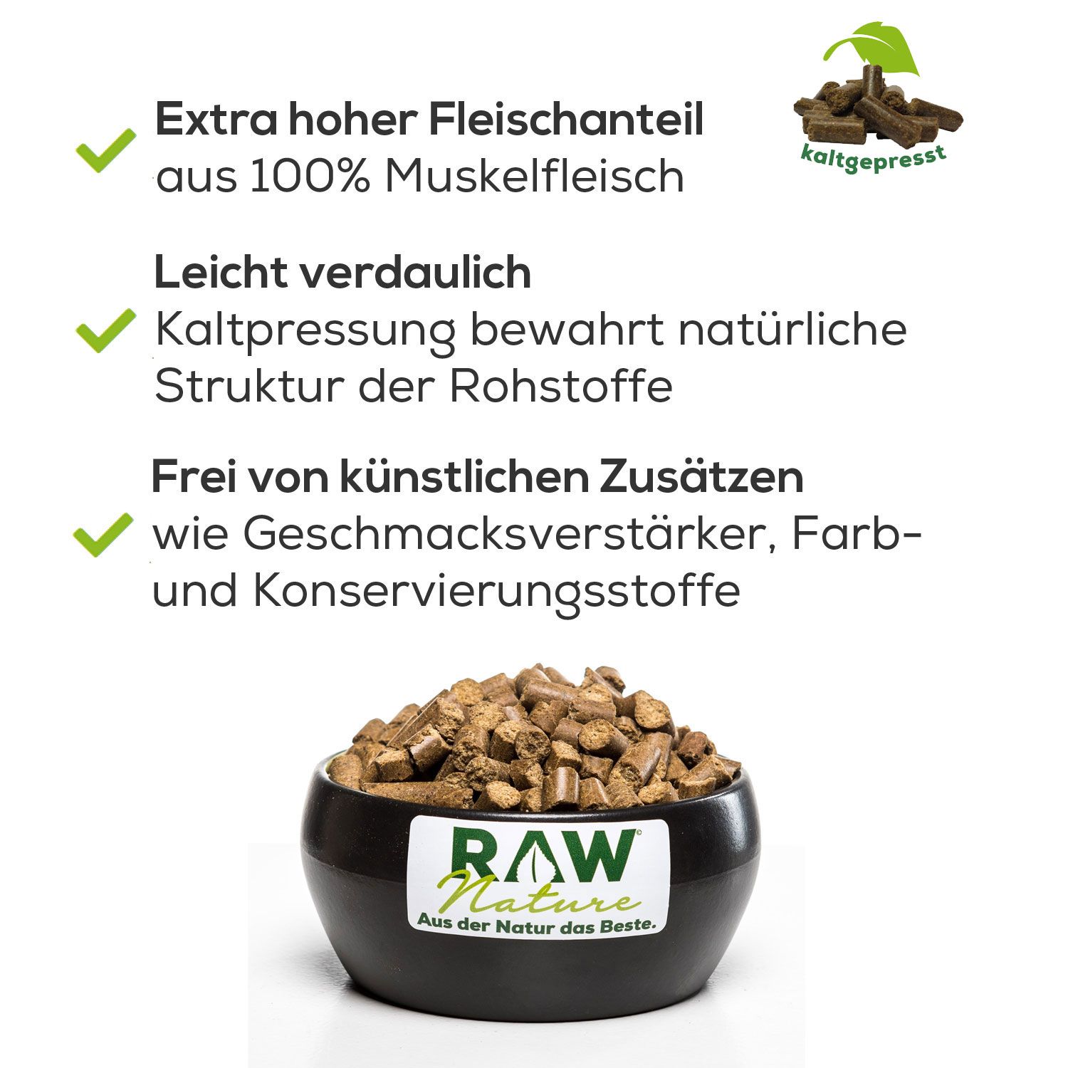 RAW Nature kaltgepresstes Trockenfutter ADULT Ente Pur