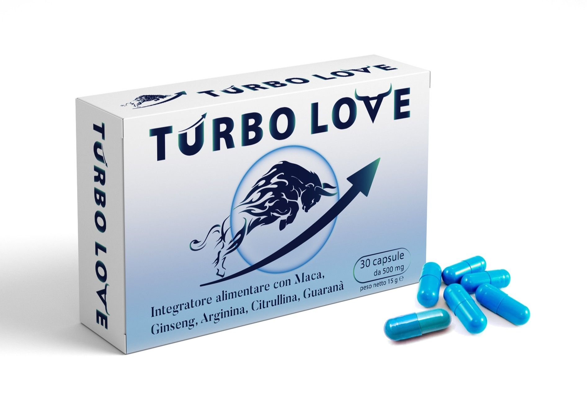Kamasù TURBO LOVE Integratore Uomo con Maca, Ginseng, Arginina e Guaranà – Vitalità ed Energia