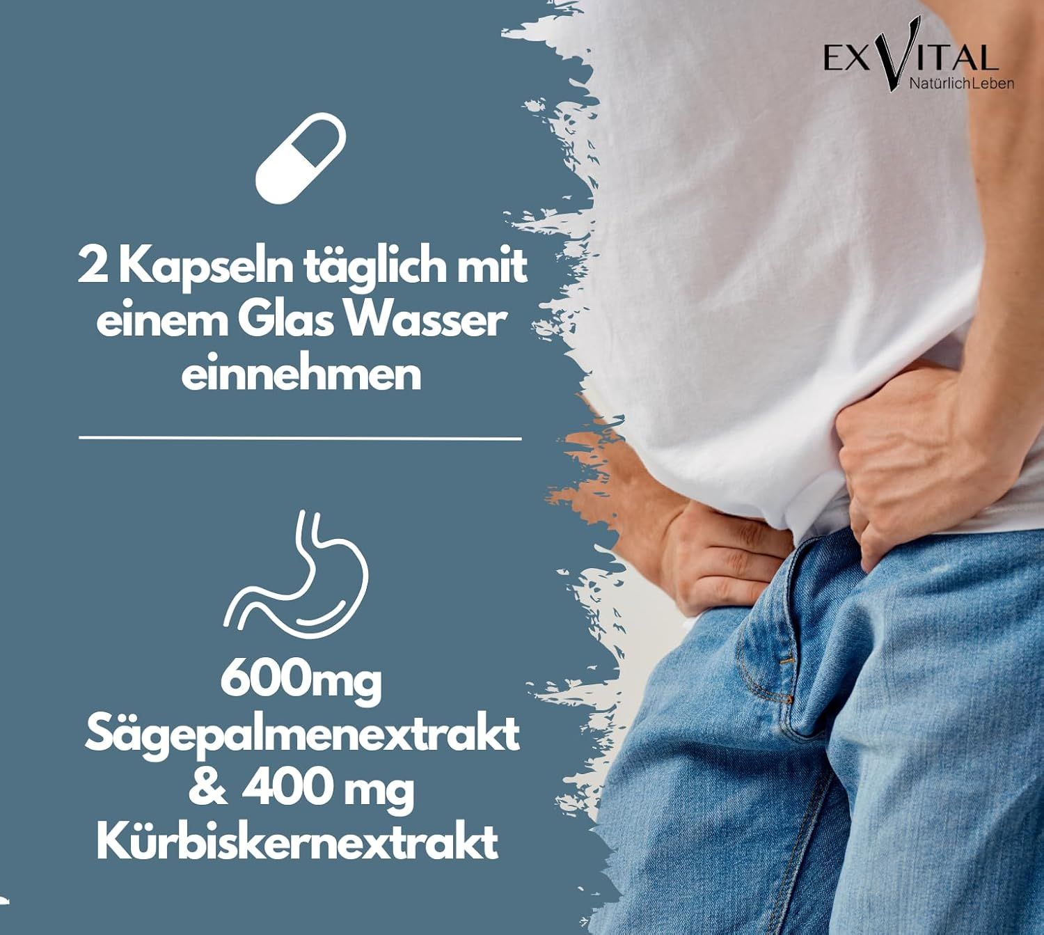 EXVital® Prosta+ Kapseln mit Sägepalmen-, Kürbiskernextrakt & Zink