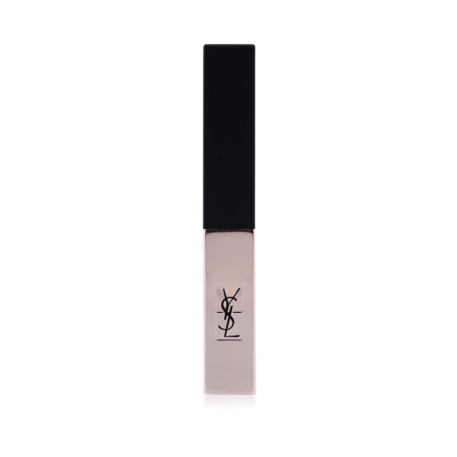Yves Saint Laurent Lippenstift, The Slim Glow Matte, 215. Rosa-goldener Stift, schwarzer Deckel. Logo.