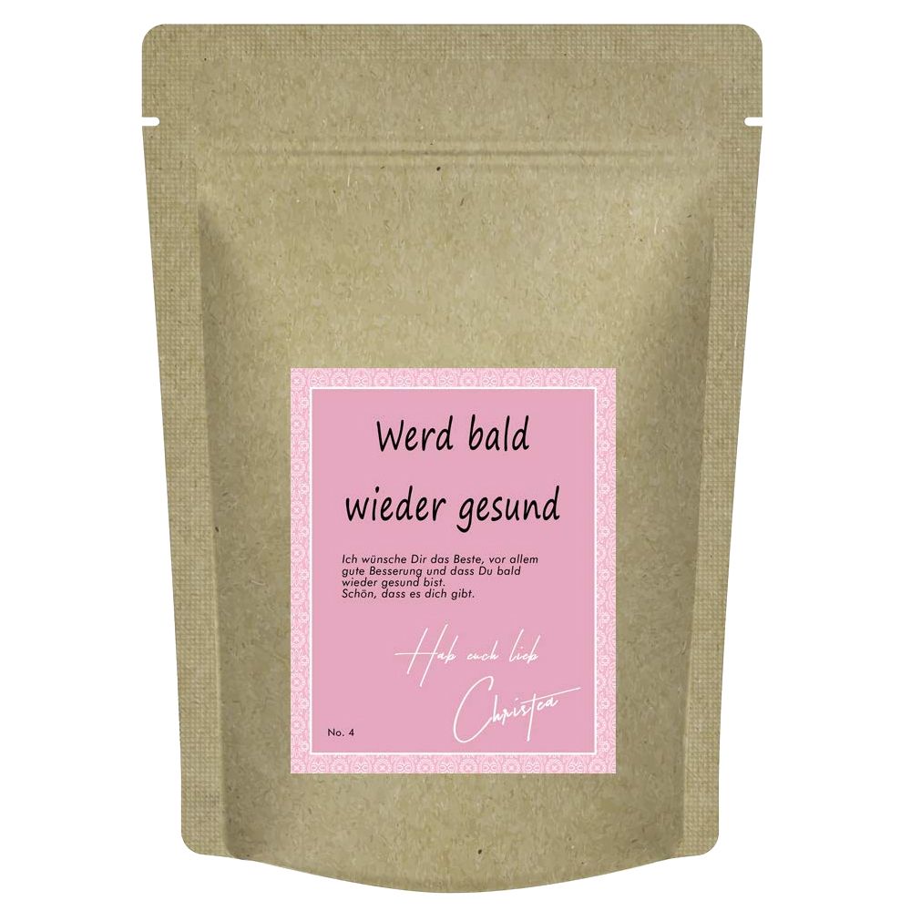 Quertee "Werd bald gesund" - Teegeschenk