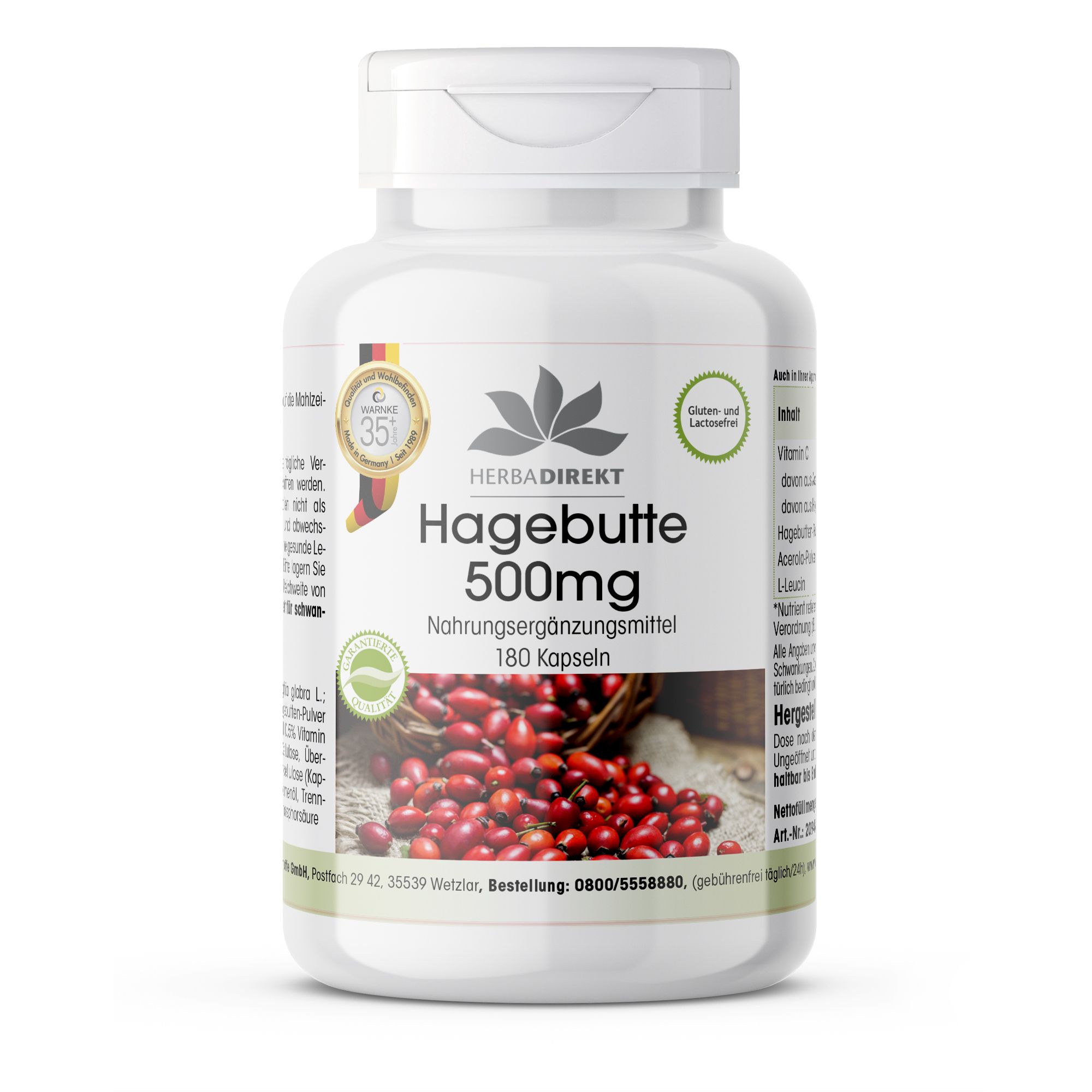 Warnke Vitalstoffe | Hagebutte 500mg 180 St