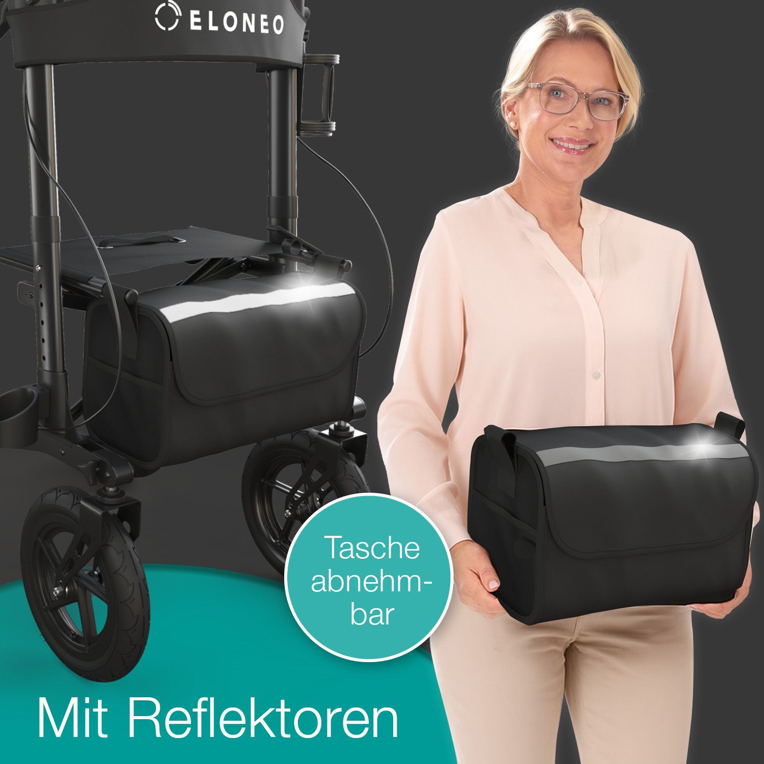 ELONEO Outdoor Rollator mit Luftbereifung