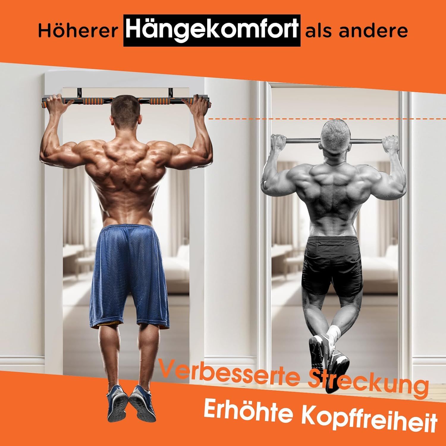 DH FitLife Klimmzugstange Türrahmen ohne Schrauben
