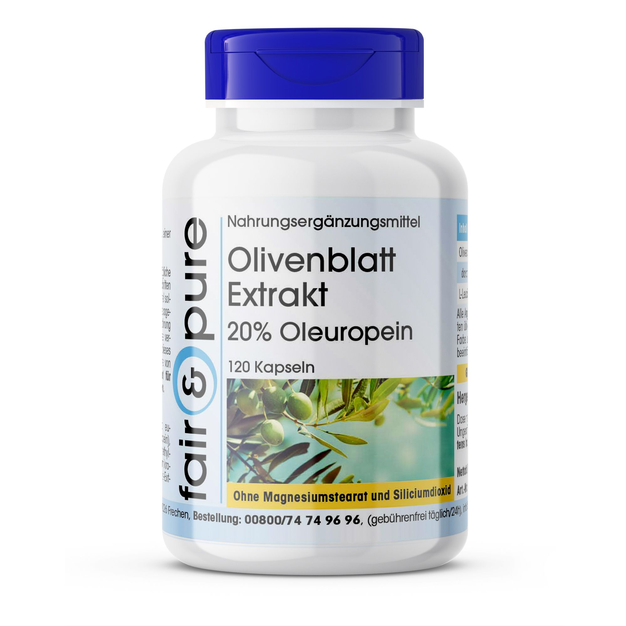 OLIVENBLATT-Extrakt 20% Oleuropein Kapseln 120 St
