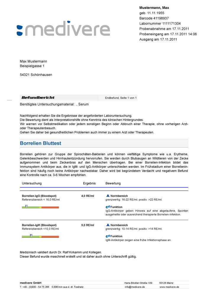 medivere diagnostics Borrelien Test
