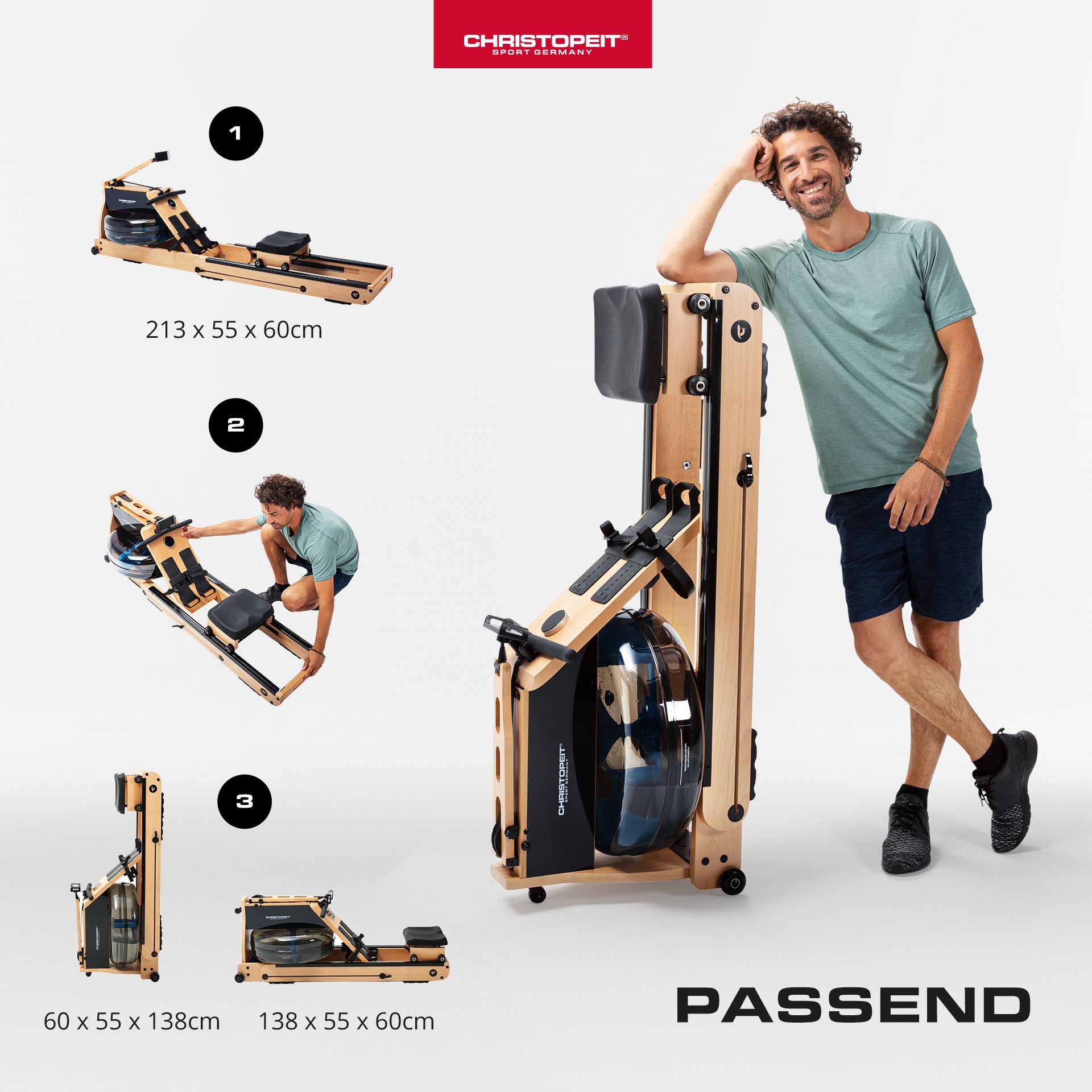 CHRISTOPEIT SPORT Holz - Wasserrudergerät WP 5000