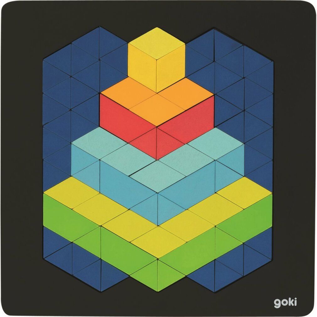 goki puzzle in legno effetto 3D piramide 82 pezzi