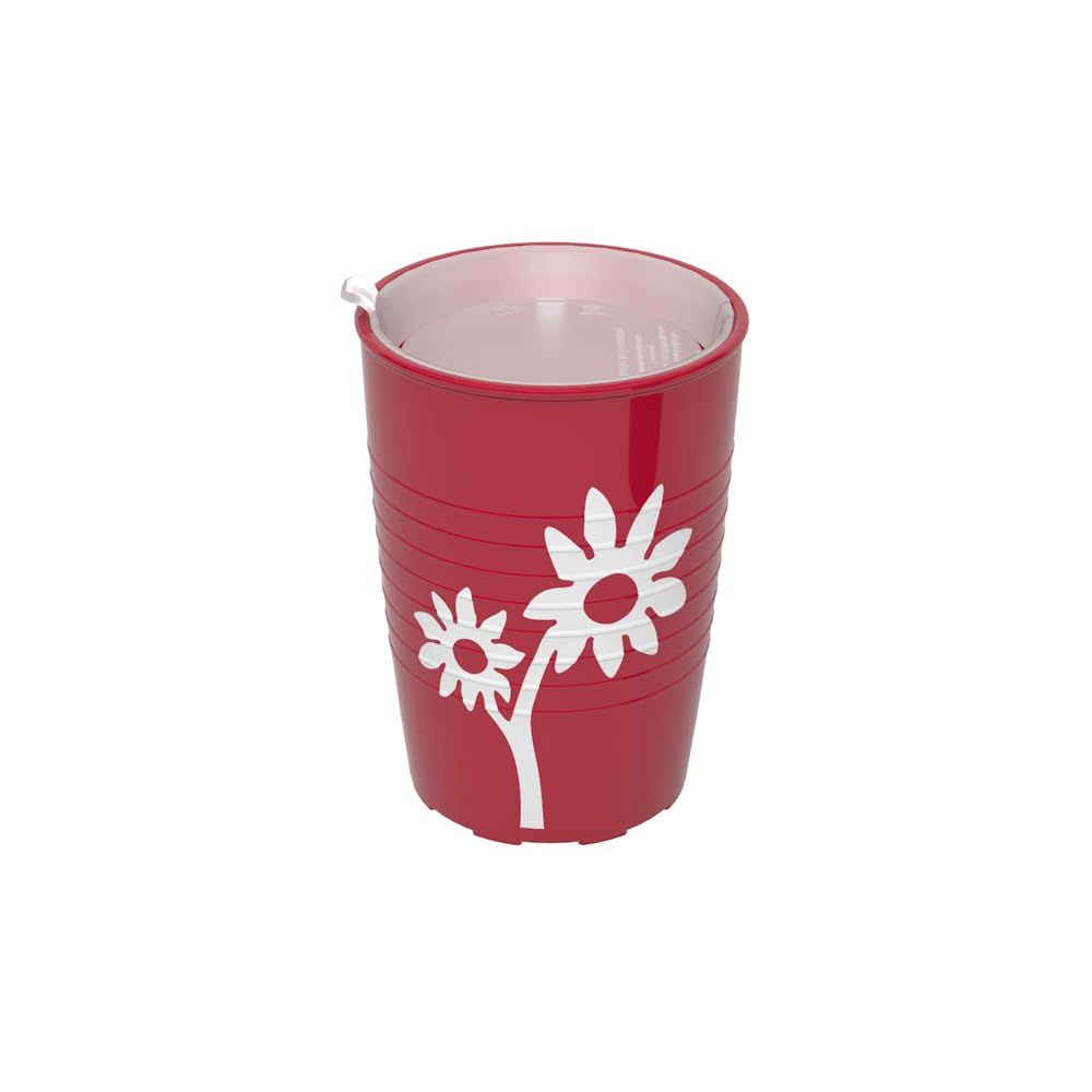 ORNAMIN Becher mit Antirutsch-Trick Blume mit unauffälligem Trinkaufsatz, bruchstabil