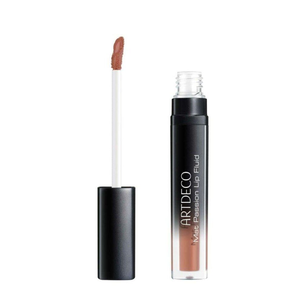 Artdeco Mat Passion Lip Fluid mit Applikator. Schwarzer Deckel, transparente Basis, Produktname sichtbar.