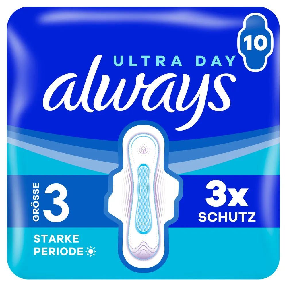 always Ultra Binde - Größe 3 Long Plus mit Flügeln 10 Damenbinde Stück St
