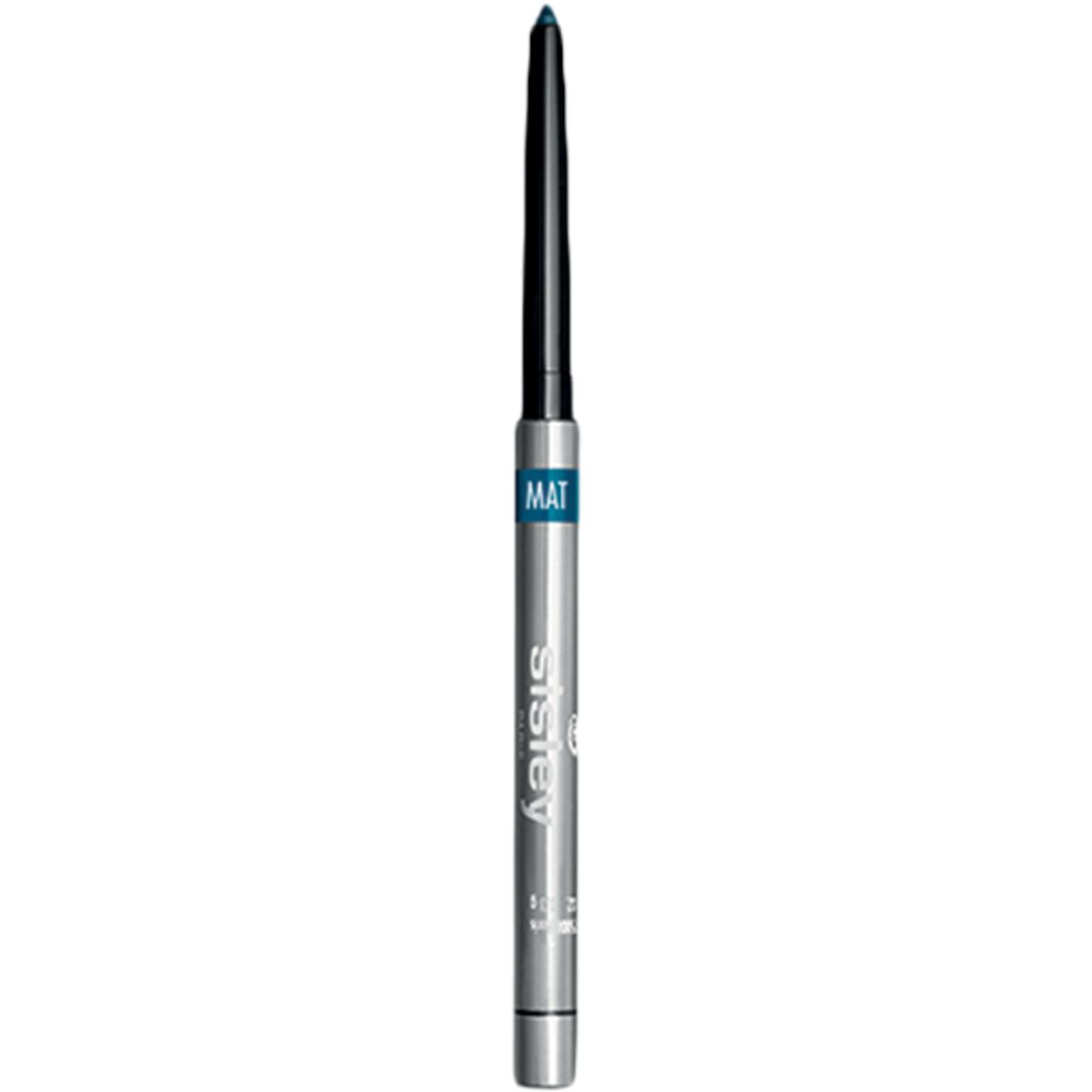 Sisley Phyto-Khol Star Matt, silberfarbener Stift mit herausgedrehter blauer Mine. Aufschrift 'MAT' und 'Sisley'.