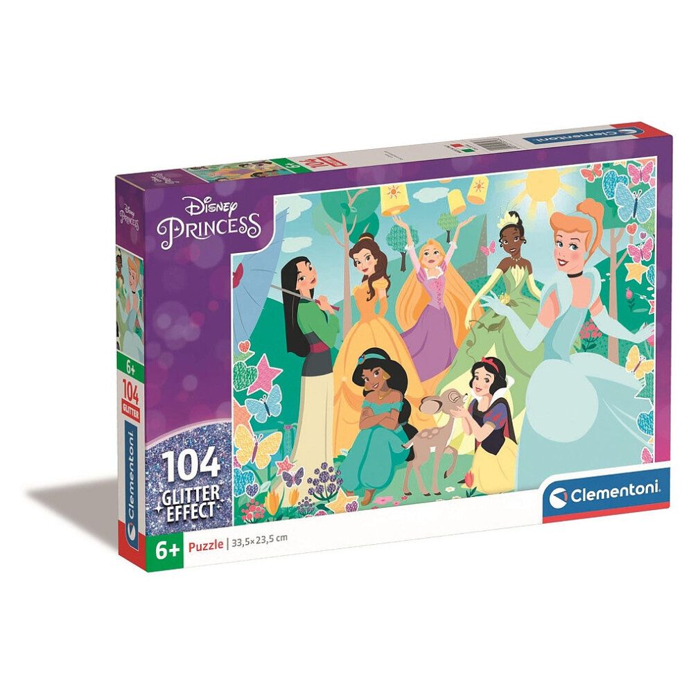 Clementoni Glitzerpuzzle Disney Prinzessin, 104tlg.