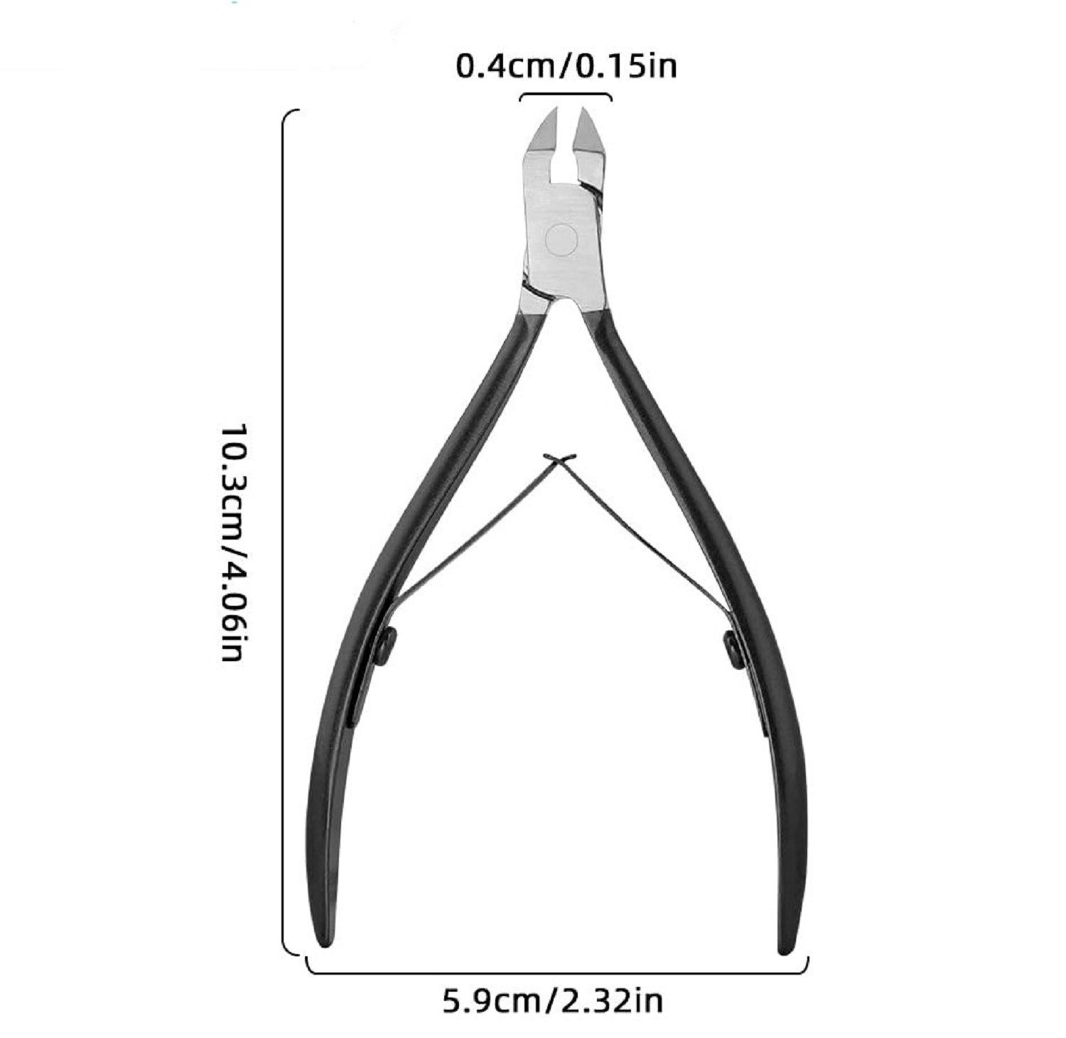 COOL-i Profi Nagelzange aus Edelstahl, Präzisions Fußnagelschere mit rutschfestem Griff