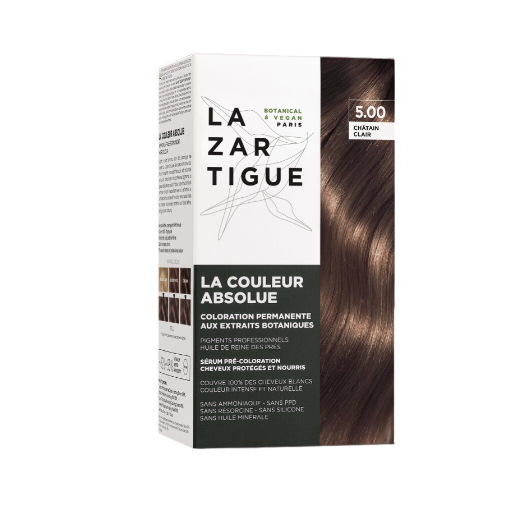 LAZARTIGUE La Couleur Absolue 5.00 Helle Kastanie: Kartonverpackung mit Haarfärbemittel.