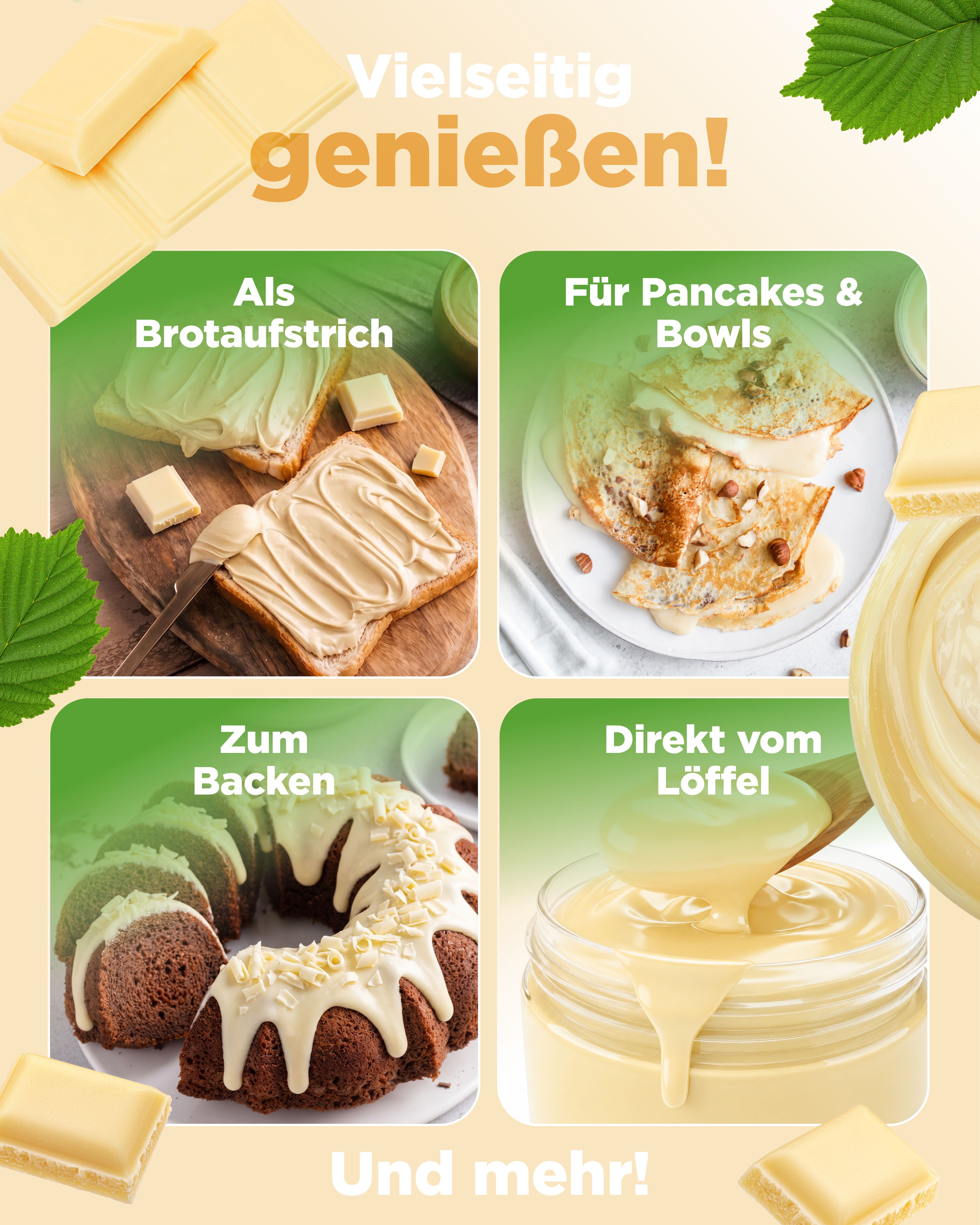 Vit4ever Yummy Protein Spread: Vielseitig genießen! Als Brotaufstrich, für Pancakes & Bowls, zum Backen.