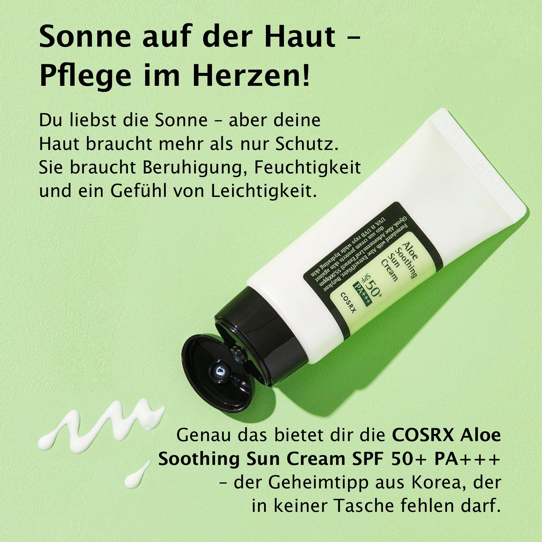 COSRX Soothing Sun Cream SPF 50+ Sonnenschutzcreme mit Aloe Vera