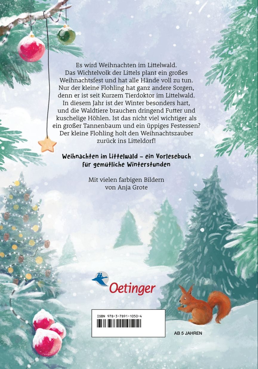 Buchrücken "Der kleine Flohling". Text, Illustrationen, Logo Oetinger, Altersangabe, ISBN.