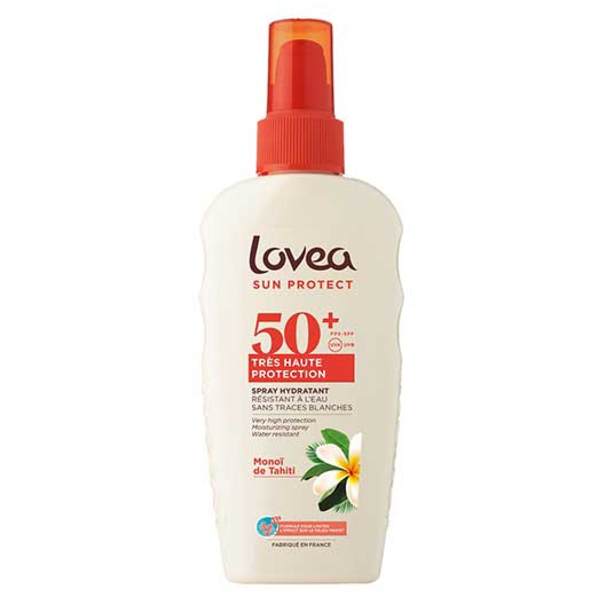 Lovea Feuchtigkeitsspendendes Spray Monoï de Tahiti Sehr Hoher Schutz Spf50+ 1 6,5x3x17,7 cm