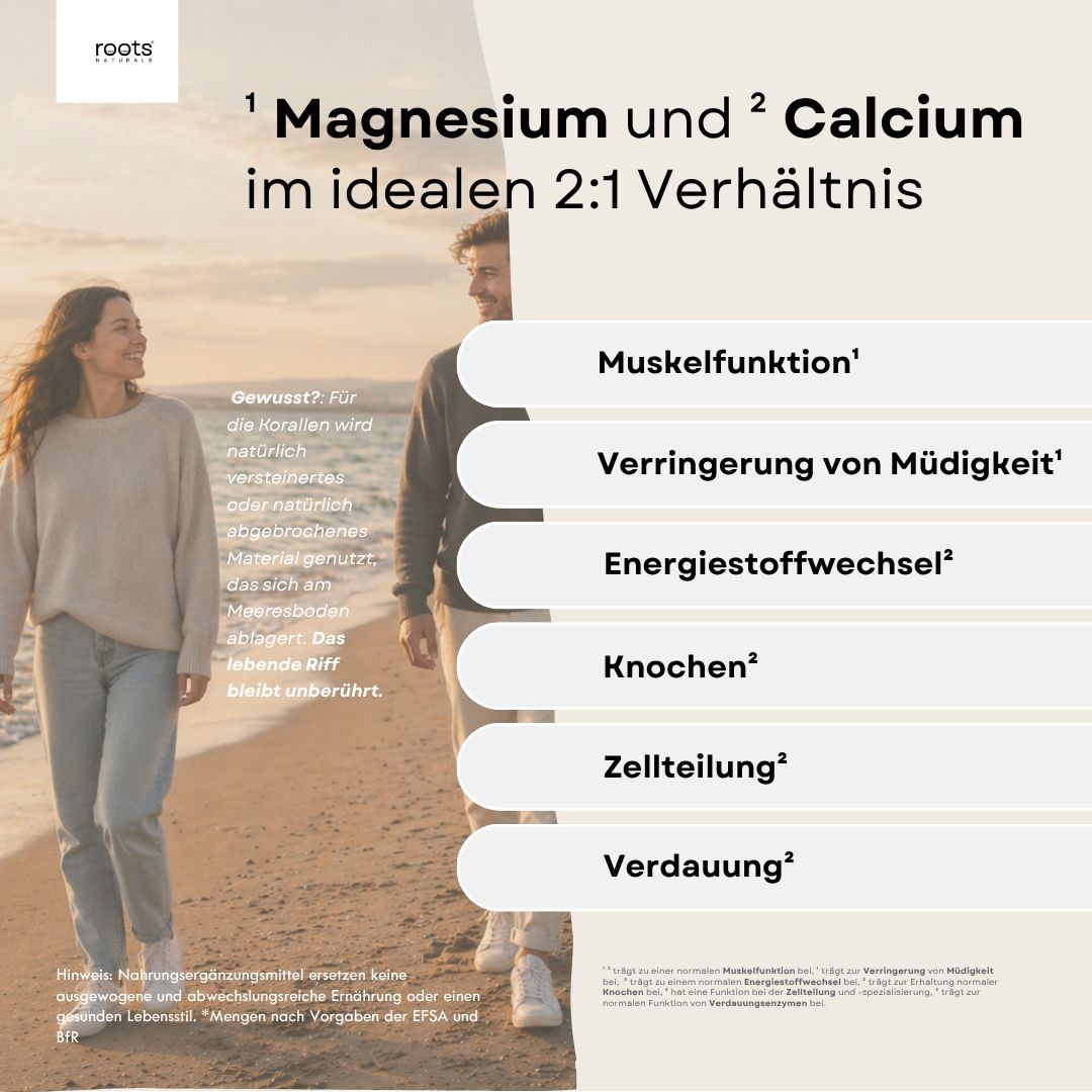 Sango Meereskoralle Kapseln (Sango Koralle Calcium + Magnesium) von roots NATURALS®