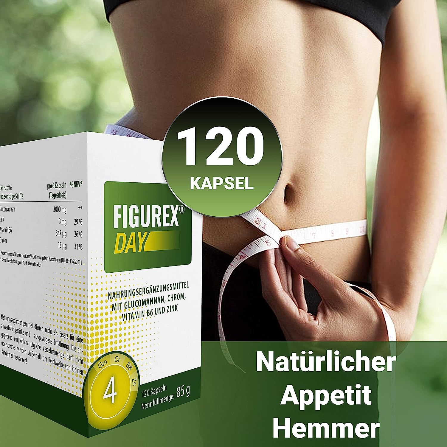 FIGUREX Day Kapseln - Normaler Stoffwechsel mit Vitamin B6, Abnehmen mit Glucomannan