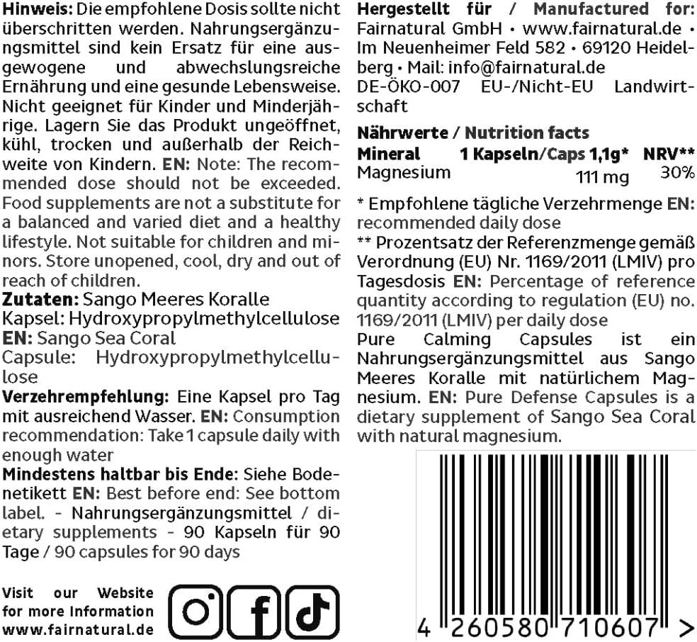 Text auf weißem Hintergrund. Informationen zu Inhaltsstoffen, Nährwerten, Anwendung und Hersteller.