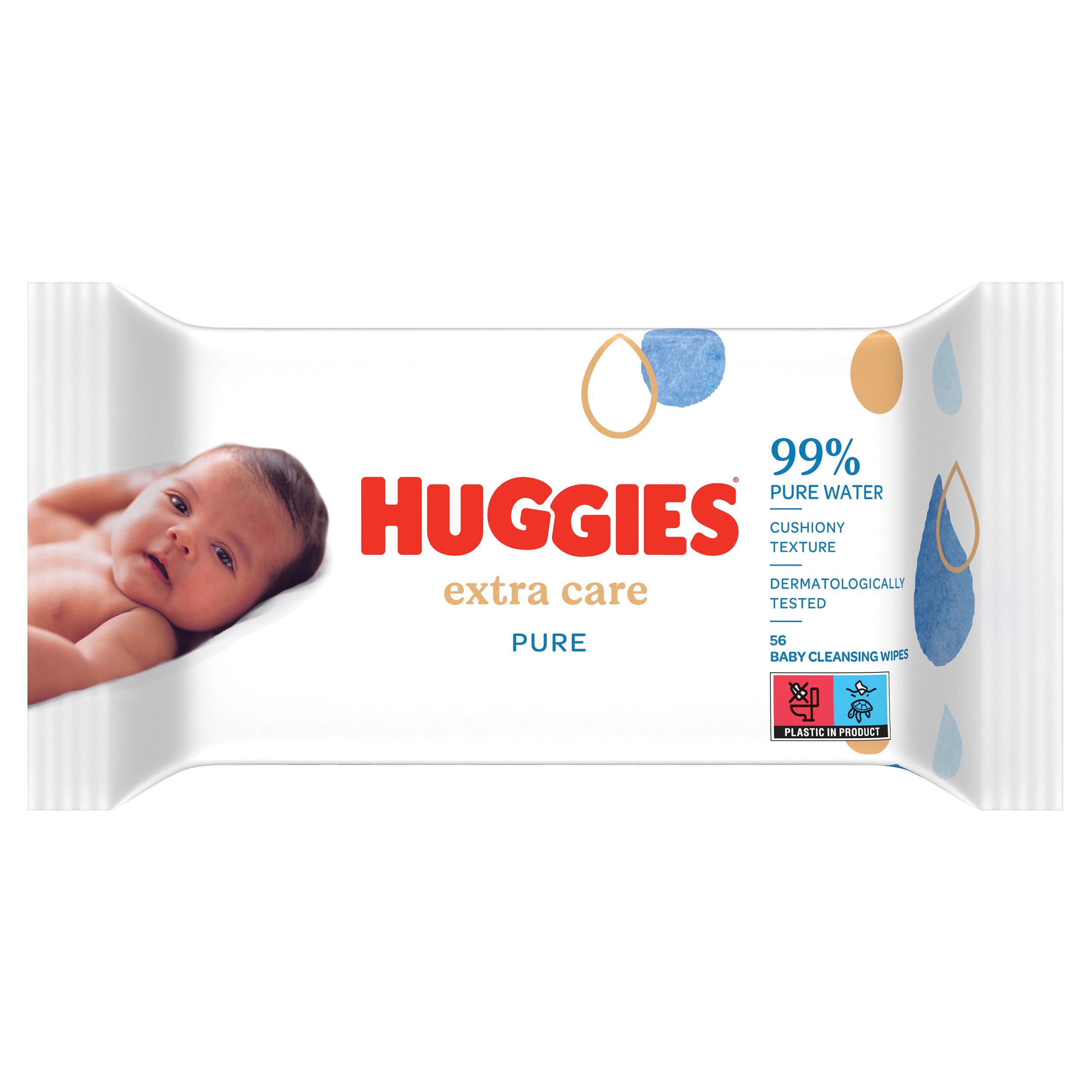 Huggies Pure Extra Care Baby Feuchttücher Tücher Parfümfrei 8x56 St