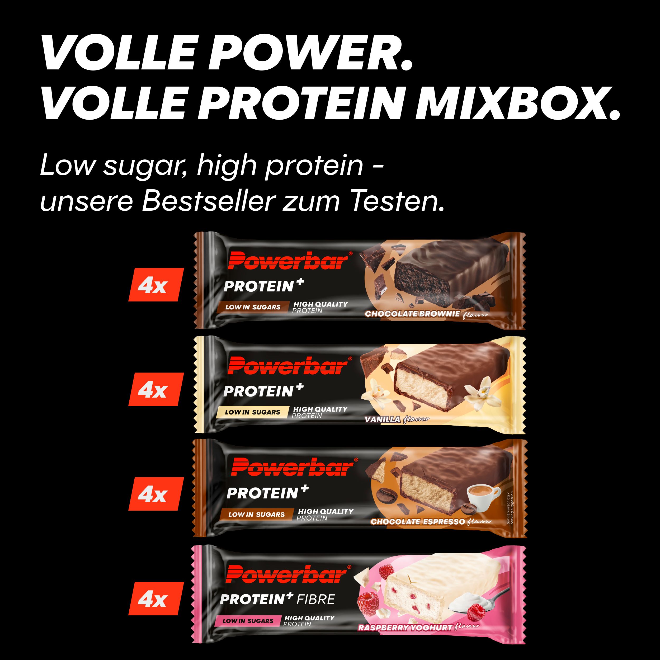 POWERBAR Protein Plus Low Sugar Multiflavour Box Eiweissriegel