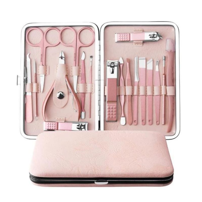 UNIQ 18-in-1 Maniküre-/Pflege-Set für Nägel, Füße, Gesicht - Rose Gold