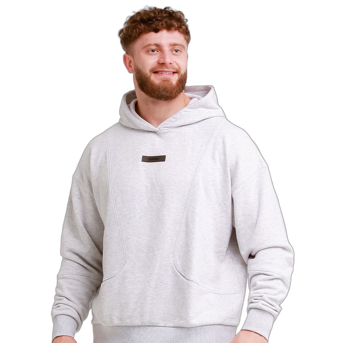 GymBeam Hoodie Herren Regular Fit mit Kapuze und Kängurutasche, Modell Unity Grau 1 St