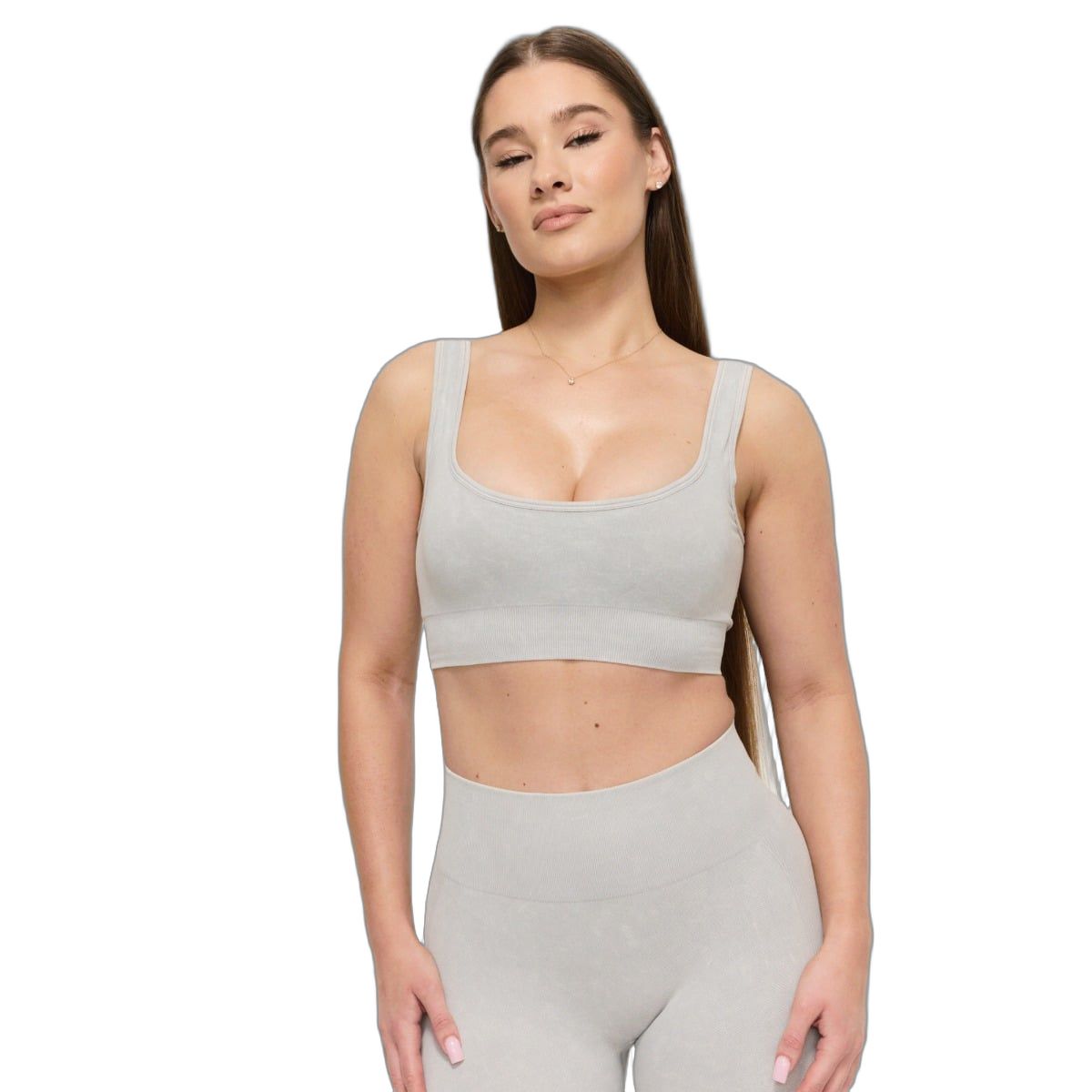 GymBeam Sport-BH Damen Lift nahtlos mit breiten Trägern in Grau 1 St