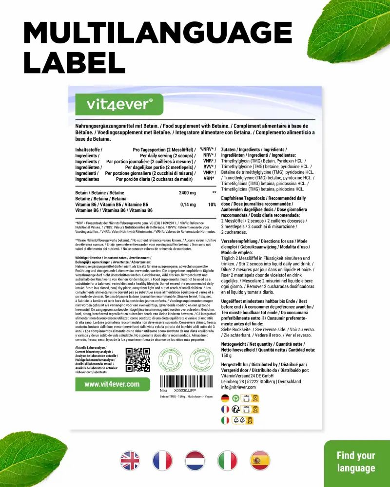 Vit4ever Betaine-TMG (Trimethylglycin)