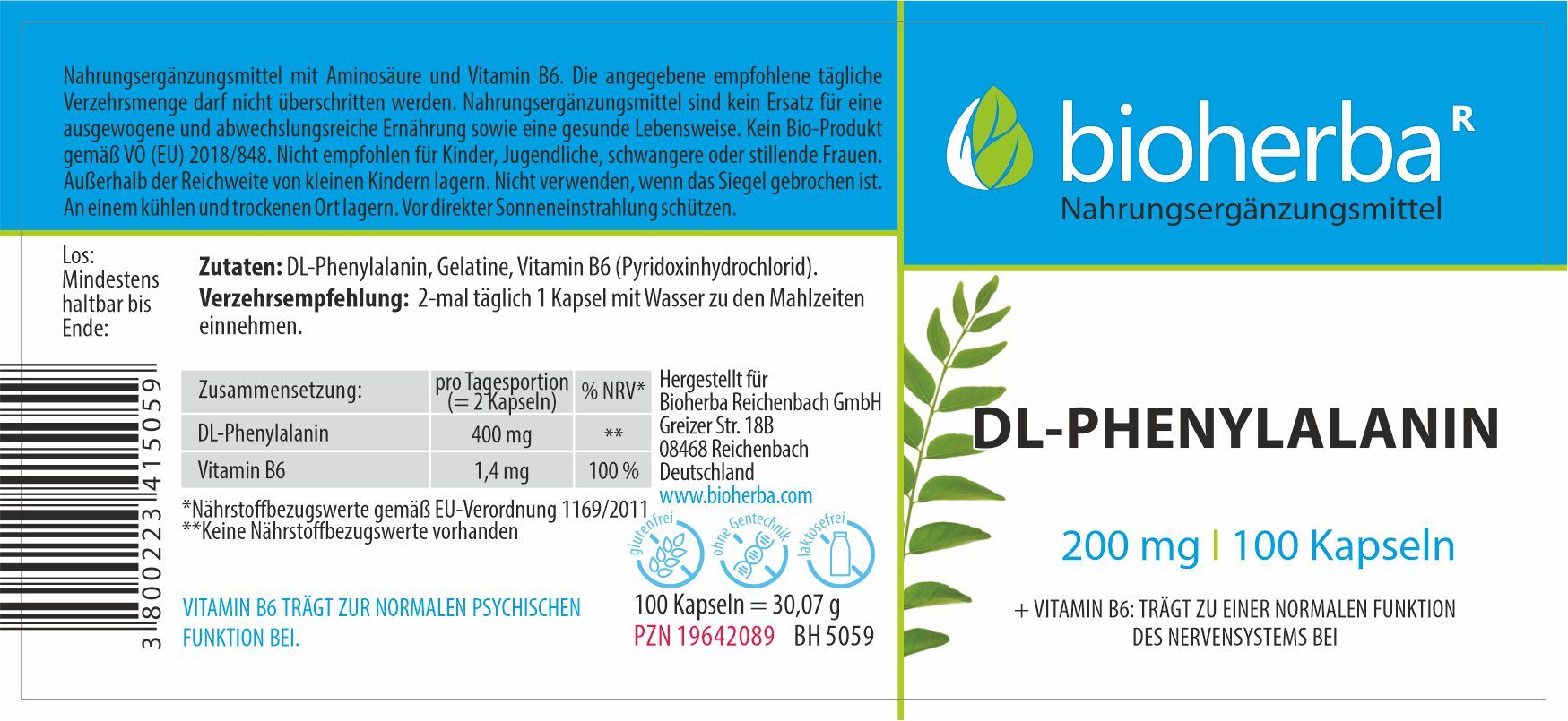 Bioherba DL-Phenylalanin Kapseln