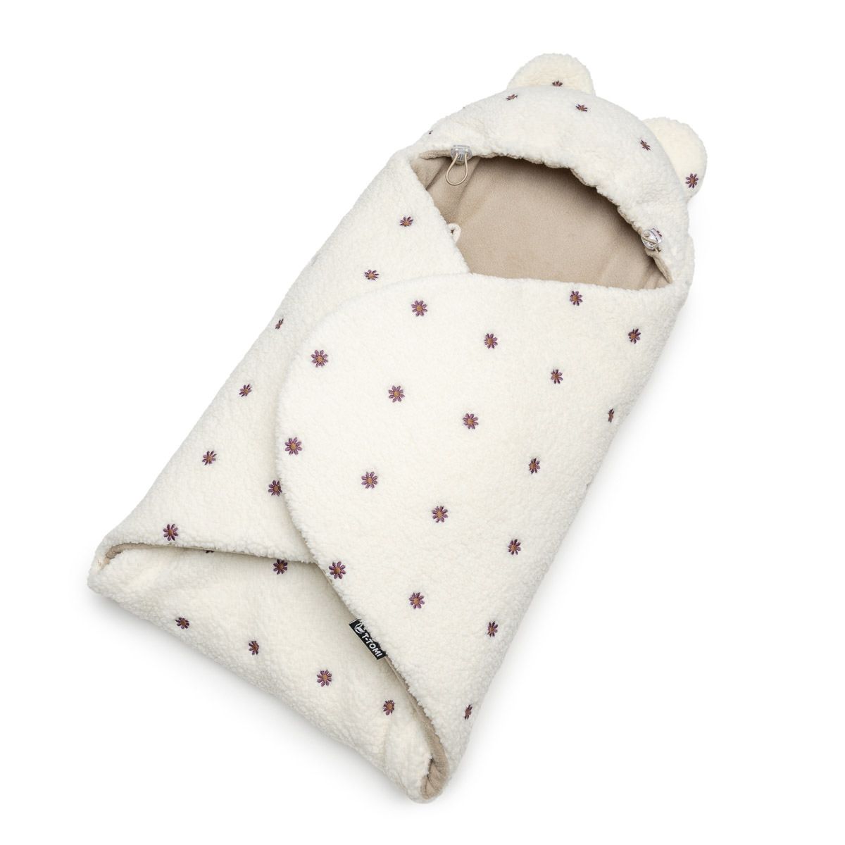 T-Tomi Wrapper Teddy Cream flowers 1 St Decke