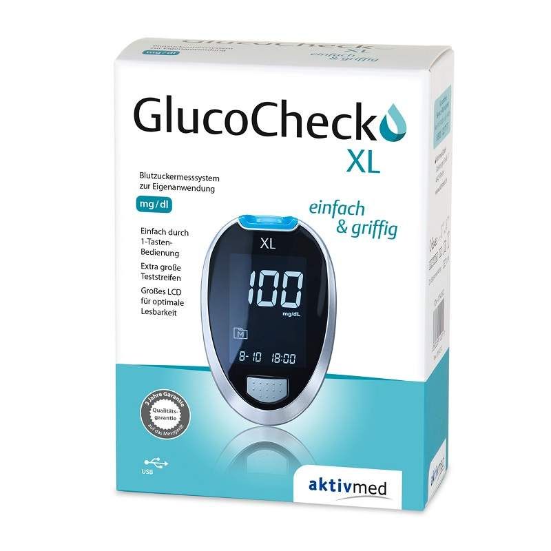 GlucoCheck XL Messgerät [mg/dl] zur Kontrolle des Blutzuckers bei Diabetes mell.