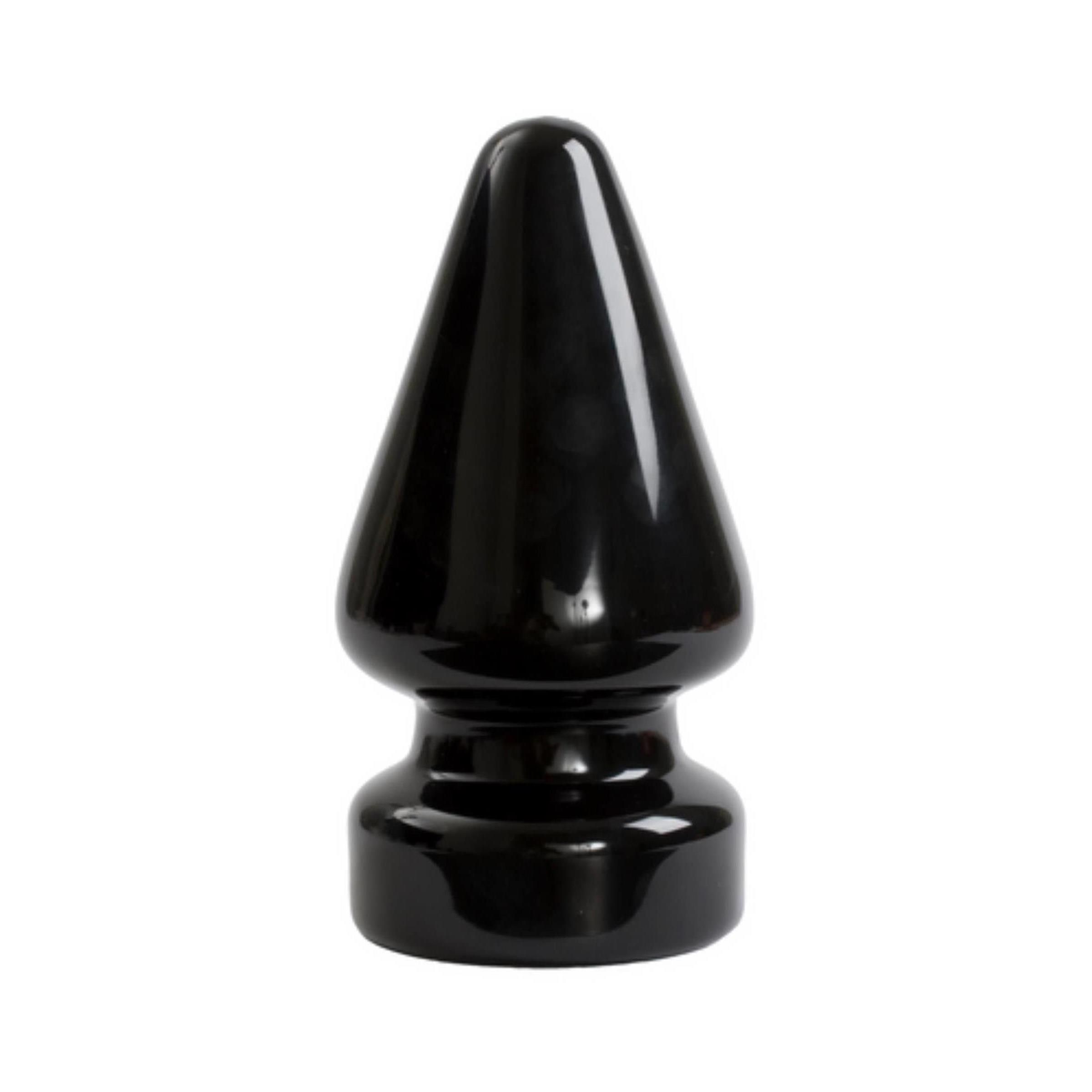 Schwarzer Anus-Plug. Kegelförmig mit breiter Basis.
