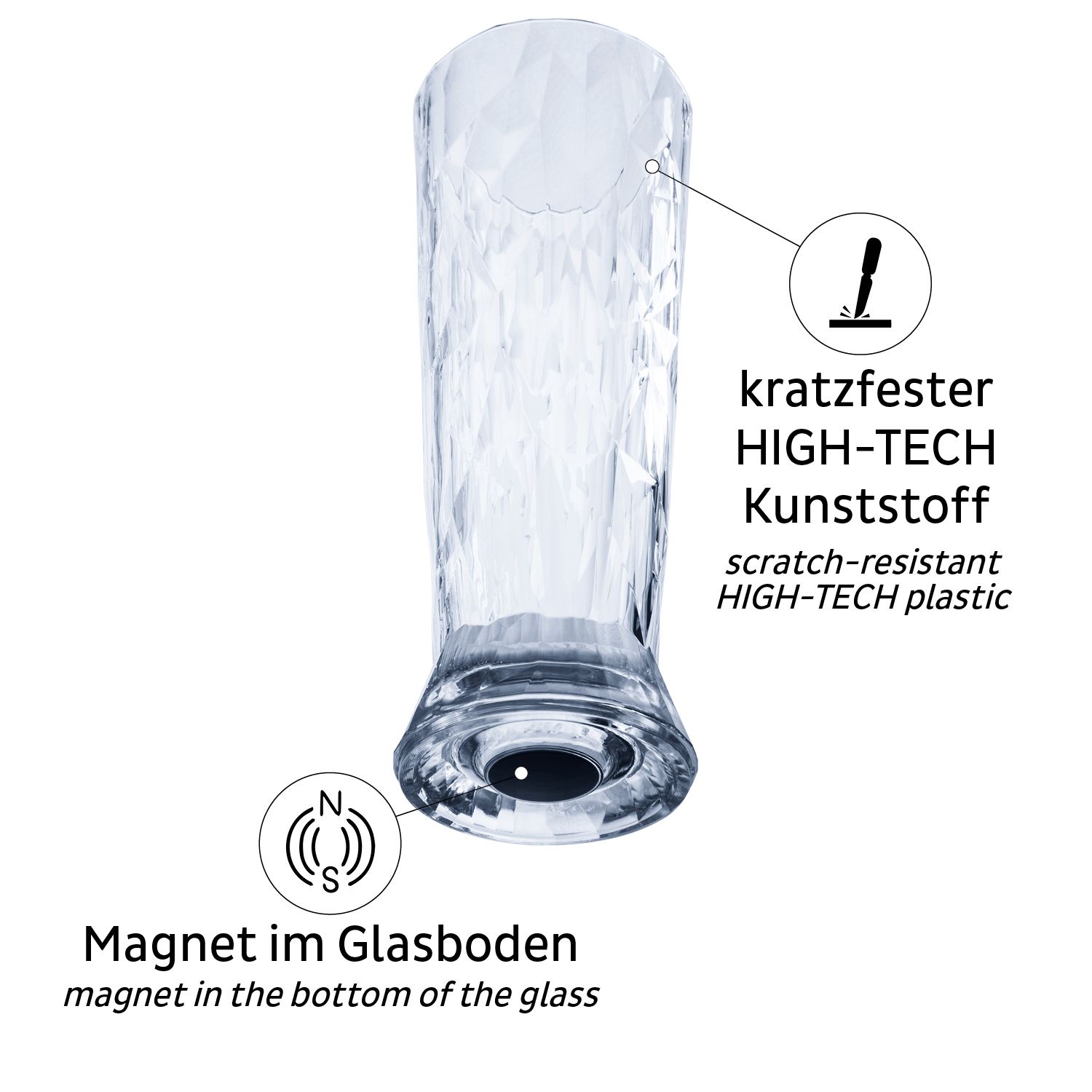 Silwy Magnet-Kunststoffgläser BIER (2er Set) Hightech
