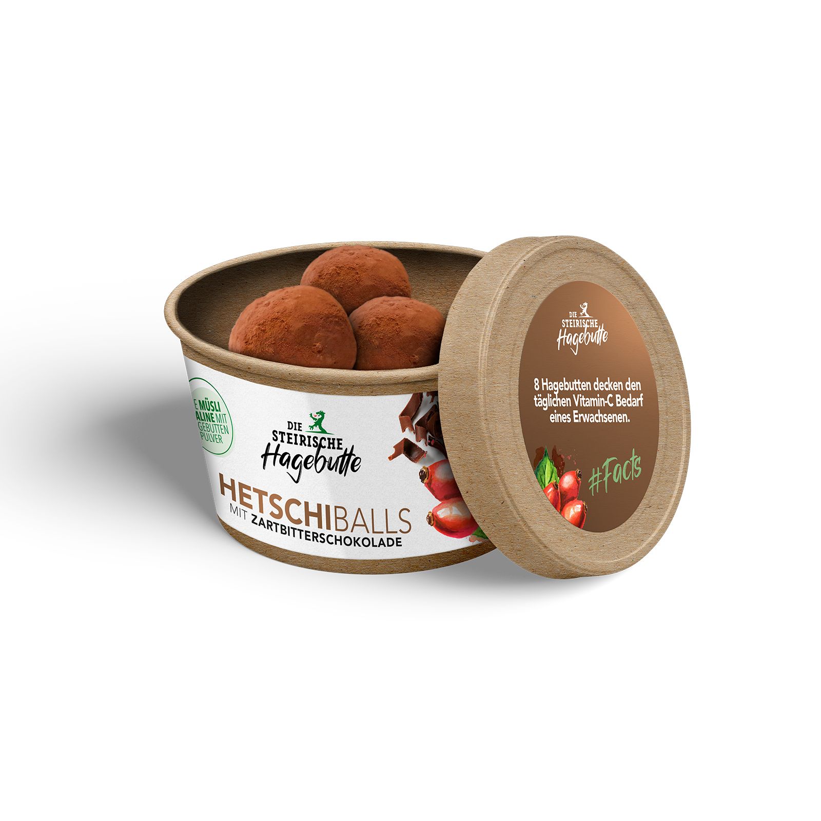 Die Steirische Hagebutte Hetschi Balls Schokolade