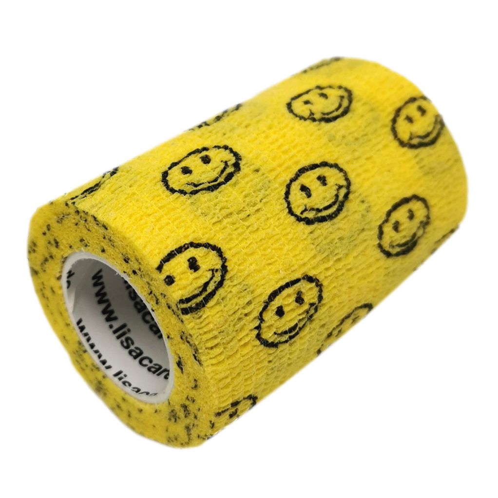 LisaCare selbsthaftende Bandage - Smiley Gelb - 7,5cm x 4,5m