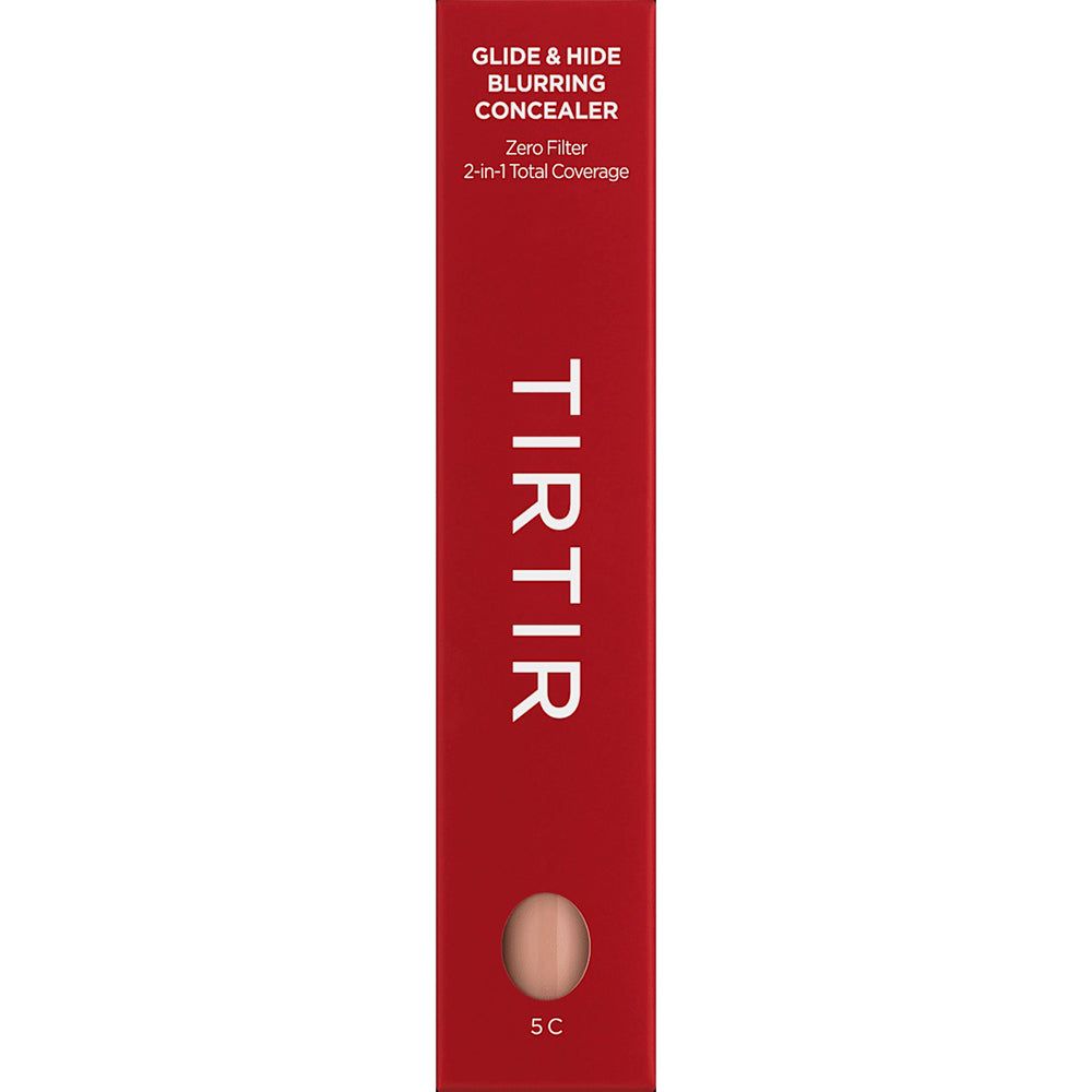Rote Verpackung für TIRTIR Glide & Hide Blurring Concealer, Farbton 5C.