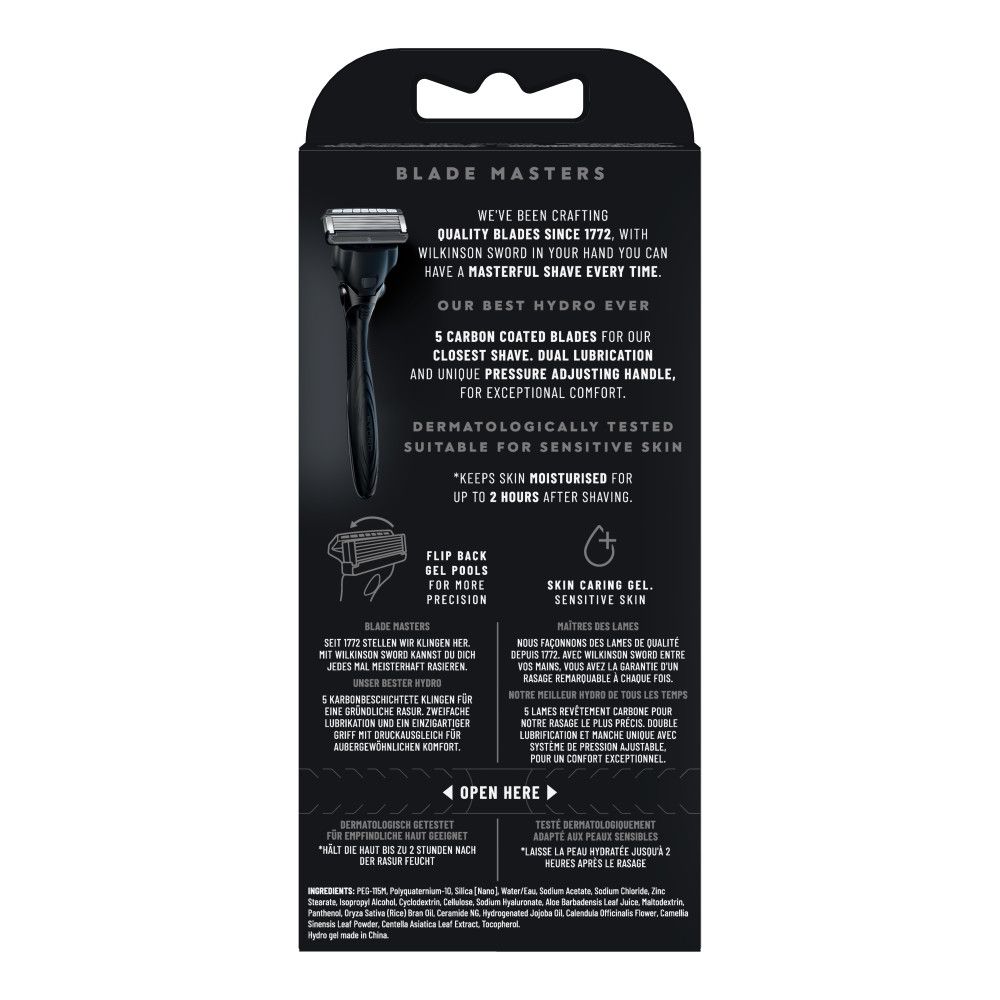 Verpackung Wilkinson Sword Hydro 5 Ultimate mit Rasierer und 5 Klingen.