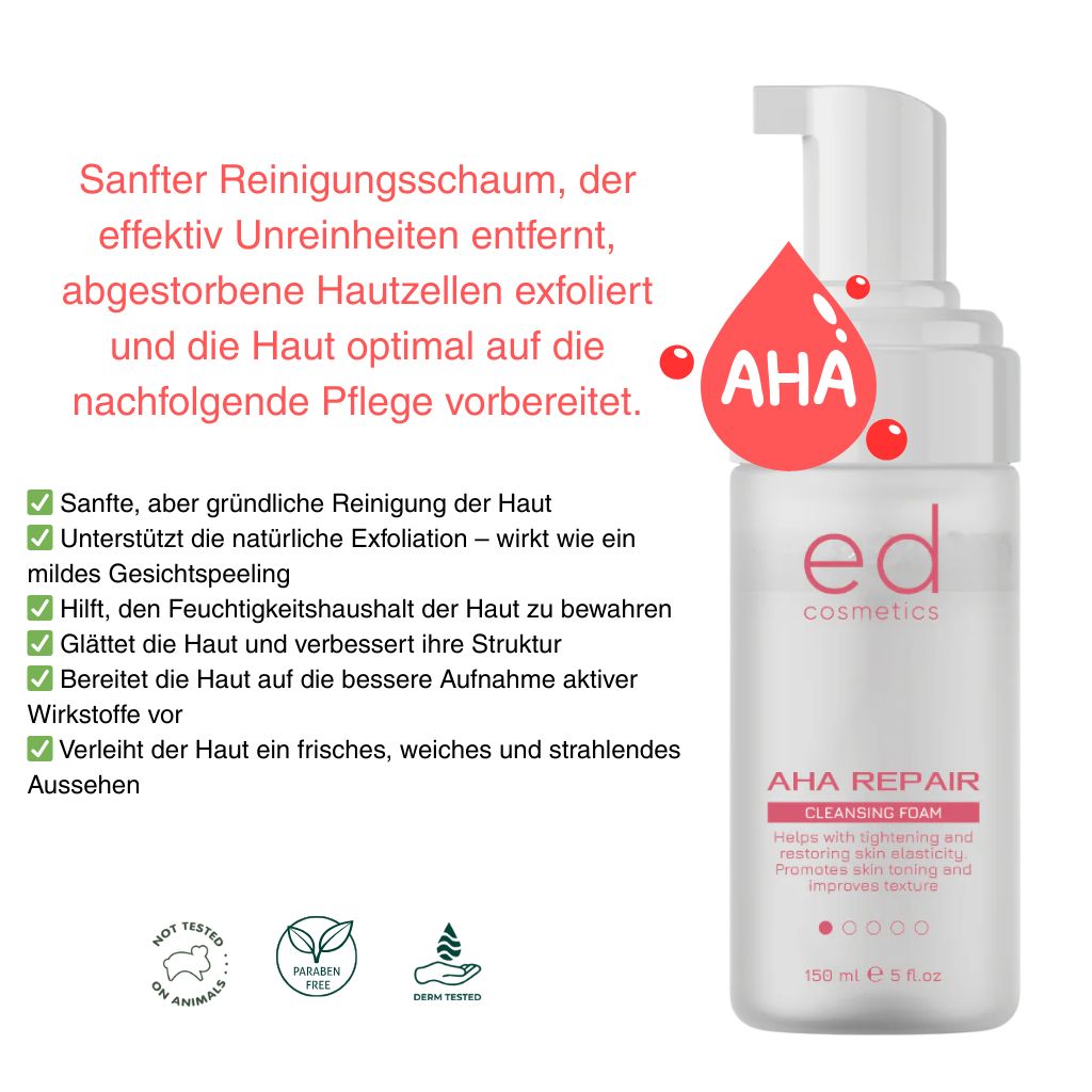 ED COSMETICS AHA Repair Peeling-Schaum – Tiefenreinigung & Hauterneuerung